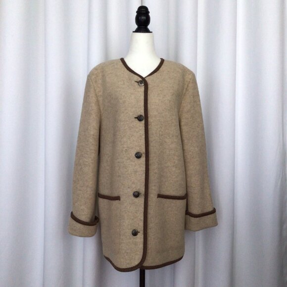 Vintage Boiled Wool Coat Jacket - Picture 1 of 9